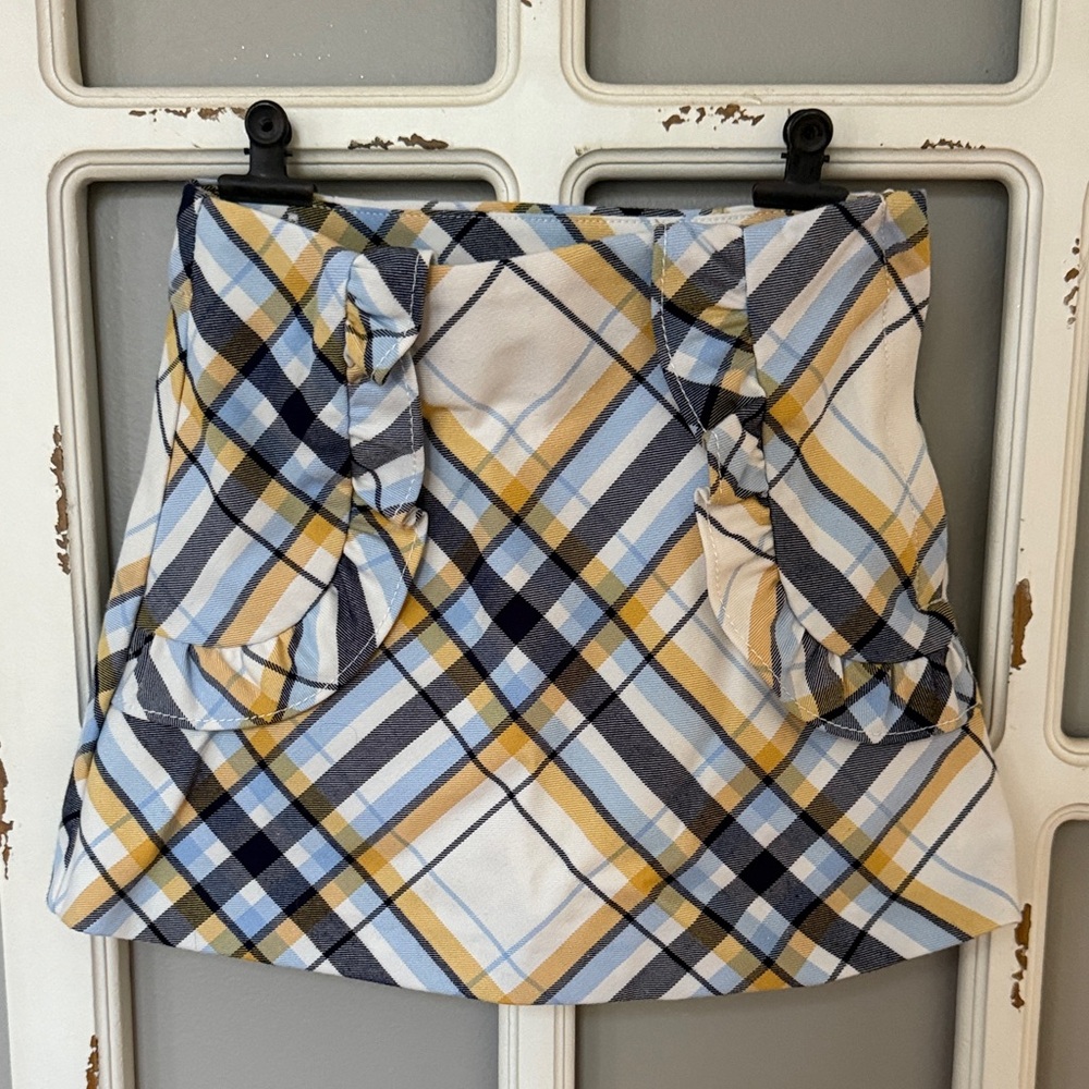 Janie and Jack Blue and Yellow Plaid Skirt